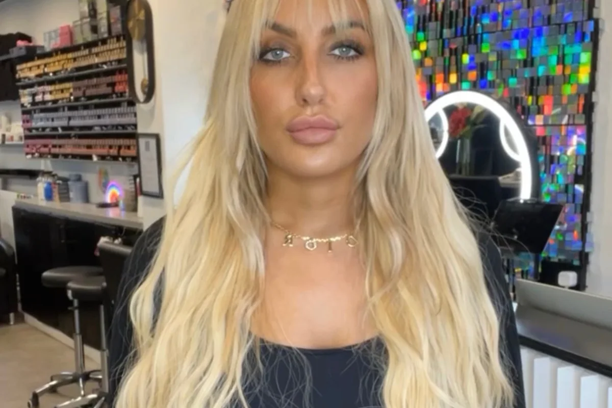 Long blonde hair photographed in the salon